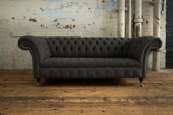 Chesterfield Textil Sofa 3-Sitzer Polstersofas Design Luxus Stoffsofas Neu