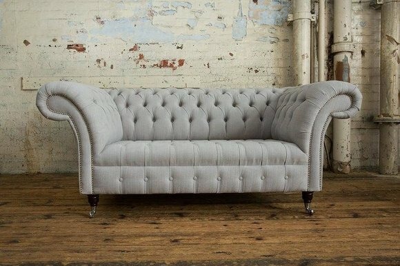 Chesterfield Textil Polster Sofas Design Sofa 2 Sitzer Sofa Luxus