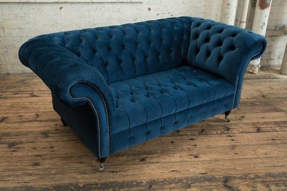 Sofa Polster Sofas Neu Sofa 2 Sitzer Design Chesterfield Stoff Couch