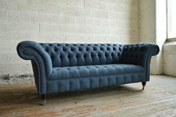 Chesterfield Couch Textil 3 Sitzer XXL Big Sofa Couchen Big Neu