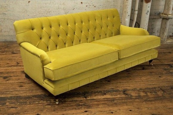 Chesterfield Gelb Couch Sofa Polster 3 Sitzer Couchen Sitz Garnitur