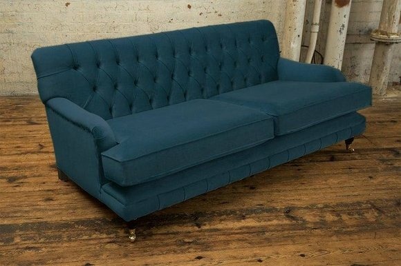Blau Designer Sofa Couch Polster XXL 3 Sitzer Big Sofas Couchen