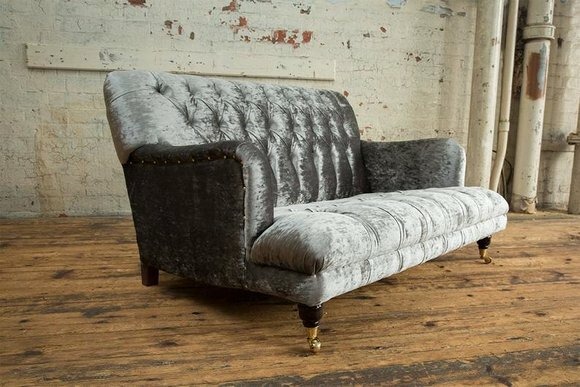 Design Chesterfield Stoff Couch Sofa 2 Sitzer Polster Sofas Neu Textil