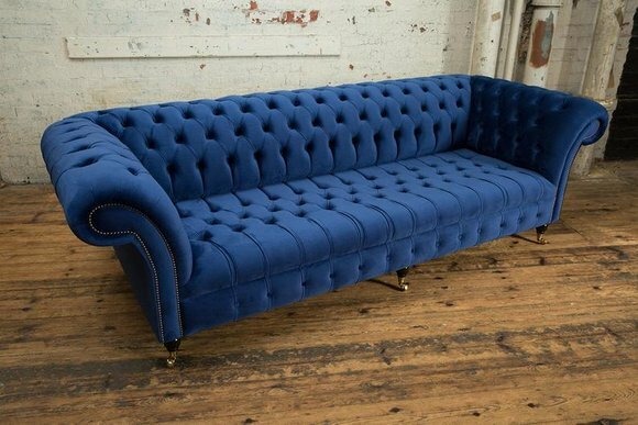 Chesterfield Sofa Textil Polster Design Luxus Couch Klassische Sofa