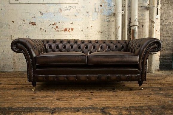 Ledersofa Sofa Couch Garnitur Couchen Chesterfield Leder Polster