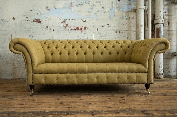Gelbe Designer Sofa Couch Polster XXL 3 Sitzer Big Sofas Couchen