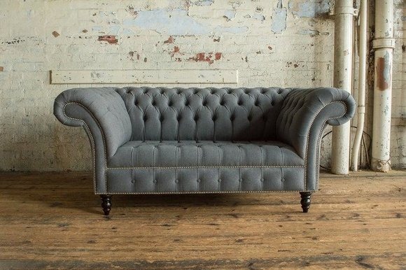 Graue Designer Sofa Couch Polster XXL 2 Sitzer Big Sofas Couchen