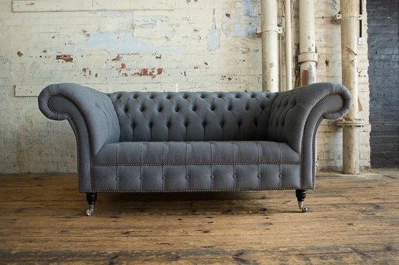 Graue Designer Sofa Couch Polster XXL 2 Sitzer Big Sofas Dekor Couchen
