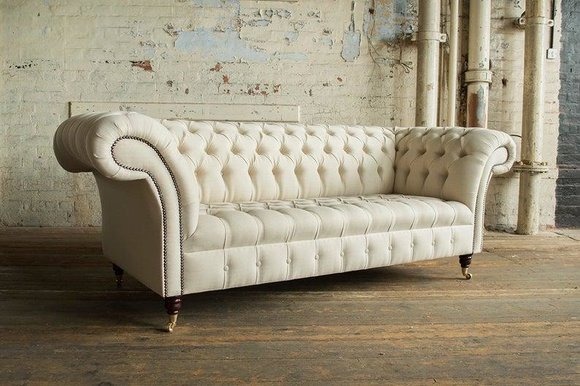 Weiße Designer Sofa Couch Polster XXL 3 Sitzer Big Sofas Couchen Textil Leder