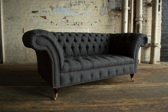 Design Luxus Sofa 2 Sitzer Couch Polster Klassische Textil Sofas