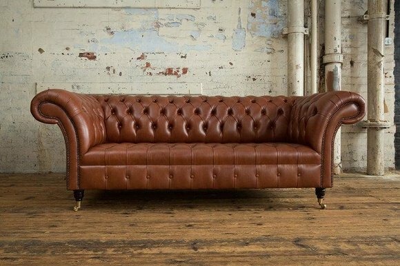 Chesterfield Polster Sofas Design Luxus Couch Sofa 3 Sitzer Leder