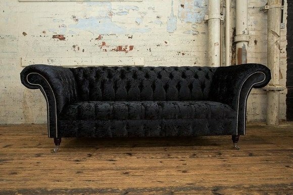 Design Luxus Stoffsofas Chesterfield Textil Sofa 3 Sitzer Sofa Polster