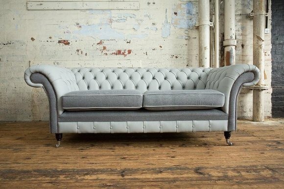 Design Polster Sofa 3 Sitzer Couch Luxus Klassische Textil Sofas Chesterfield