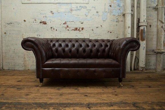 Braun Designer Sofa Couch Polster XXL 2 Sitzer Big Sofas Couchen