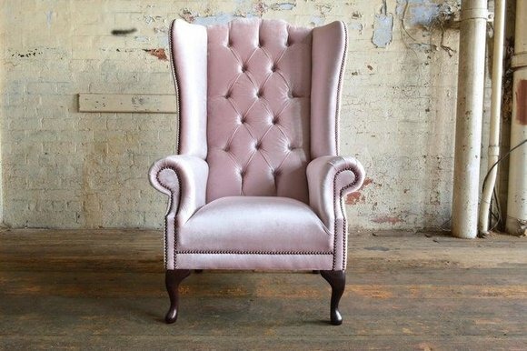 Chesterfield Sessel Fernseh Ohrensessel Couch 1 Sitzer Sofa Textil Stoff