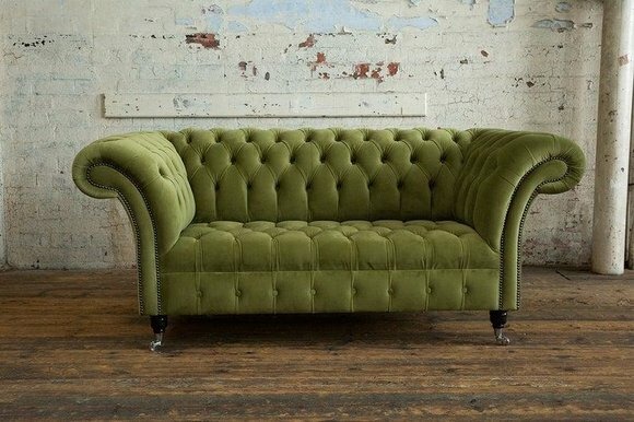 Chesterfield Textil Design Luxus Stoffsofas Sofa 2 Sitzer Sofa Polster