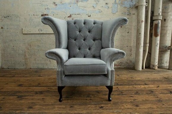Ohrensessel Polstersofas Sessel 1 Sitzer Sofa Chesterfield Stuhl Premium