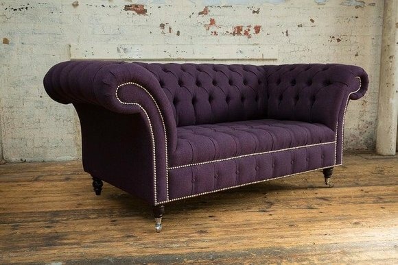 Chesterfield 2 Sitzer Couch Polster Sofa Designer Couchen Sitz Leder