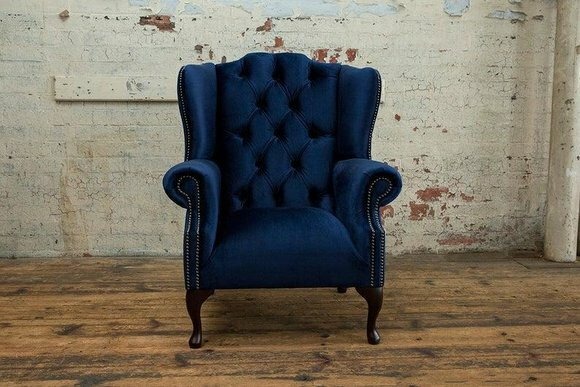 Chesterfield Ohrensessel Sessel 1 Sitzer Polster Couch Sofa Relax Fernseh Neu #1