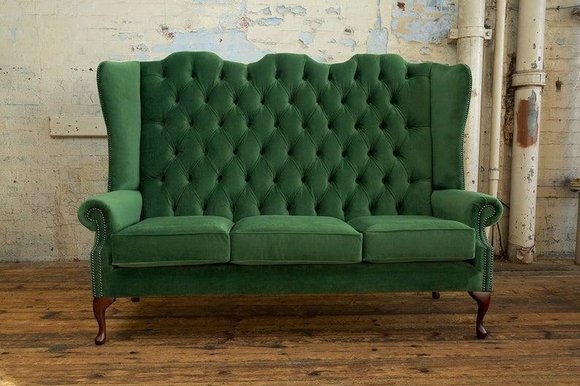 Design Chesterfield Stoff Couch Sofa Polster Sofas Neu 3 Sitzer