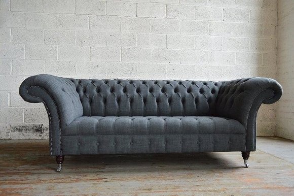 Chesterfield Polstermöbel Designer Sofa 3-Sitzer Neu Premium Class Luxusstoffe