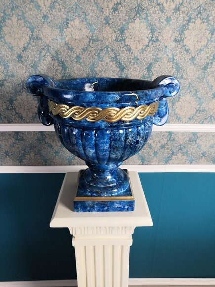 Design XXL Obst Schale Vase Deko Ellipse Vasen Antik Schalen Dekoration