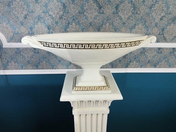 Design XXL Obst Deko Schale Vase Ellipse Vasen Antik Schalen Dekoration