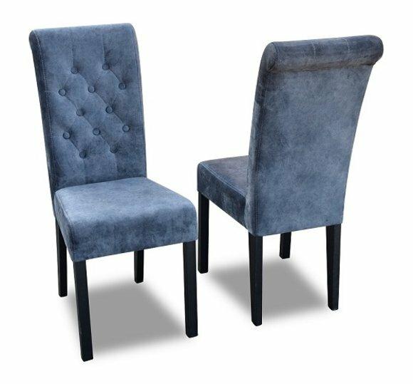 6x Chesterfield Stuhl Set Sitz Polster Garnitur Esszimmer Stühle Lehn Leder