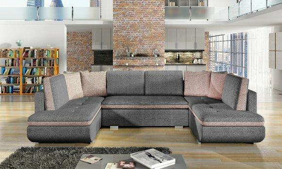 XXL Wohnlandschaft Ecksofa Sofa Couch Polster Garnitur Ecke Designer