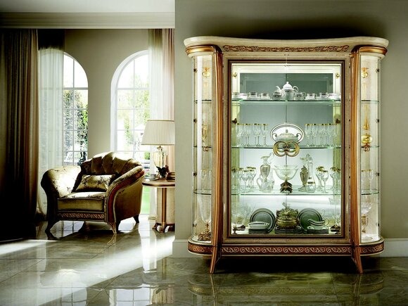 VITRINE Schrank Glasschrank Designer Möbel Barock Rokoko Deko Jugendstil