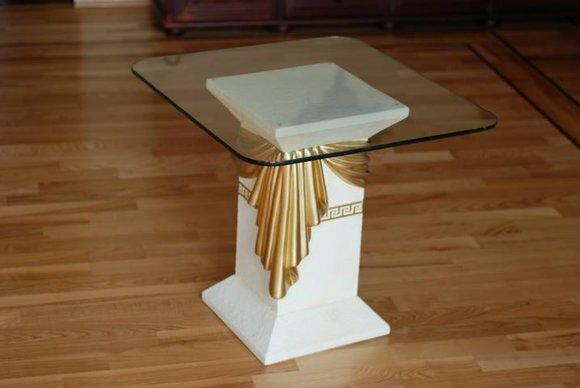 Beistelltisch Medusa Römische Säule Säulen Tisch Glas Couch Sofa