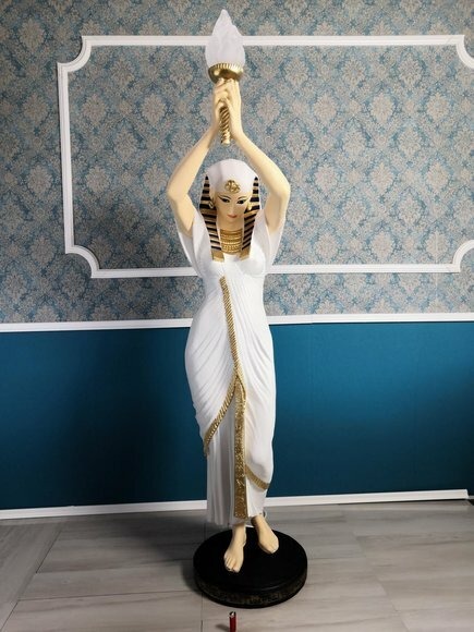 Design Stehleuchte Ägptische Frau Figur Steh Dekor Lampe Leuchten Steh