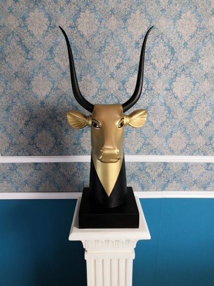 Design Ägyptischer Stier Figur Statue Skulptur Skulpturen Dekoration