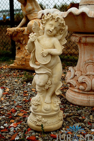 GARTENFIGUR ENGEL STEINFIGUR FIGUR GARTEN SKULPTUR STEINGUSS DECORATIVE