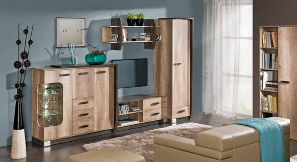 Wohnwand Wohnwände Set Kommode Schrank TV Ständer Regal