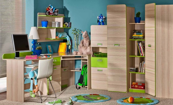 Komplett Jugendzimmer Kinderzimmer Set Deko Bett Kleiderschrank Kommode