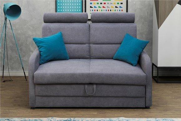 2 Sitz Sofa Couch Sofas Textil Polster Stoff Garnitur Bettfunktion Schlafsofa
