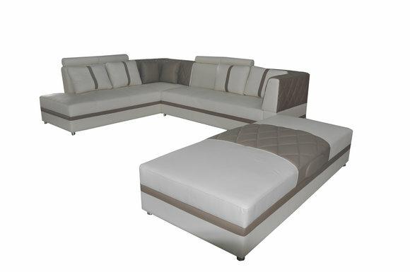 Eck Sofa Couch Wohnlandschaft Leder Ecke Polster Couchen Sitz Garnitur