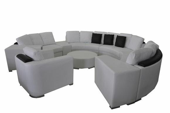 Runde Eck Sofa Couch XXL Big Rund Couchen Wohnlandschaft U Form Rund Polster Neu
