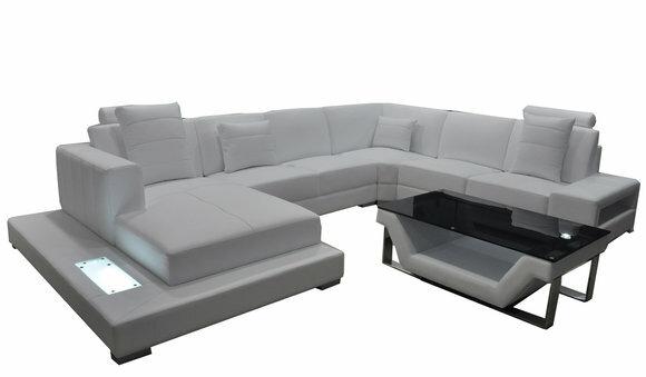 Eck Leder Sofa Couch Polster Ecke Sitz Garnitur Wohnlandschaft Design