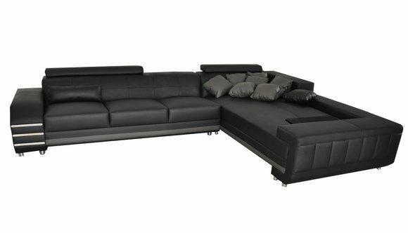 Eck Leder Sofa Couch Polster Sitz Garnitur Wohnlandschaft Design XXL