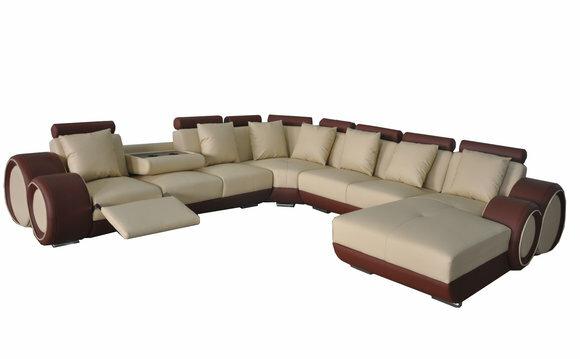 Couch Eck Sofa Leder Eck Garnitur Ecke Landschaft Polster Deko Design Wohn