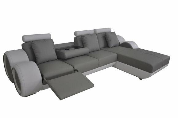 Design Sofa Couch Eck Leder Eck Garnitur Ecke Landschaft Polster L Form