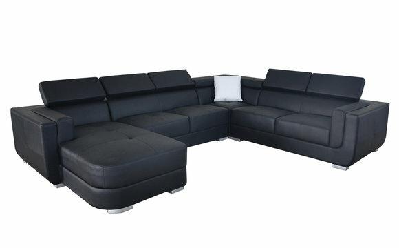 Designer Leder Polster Ecke Sofa Polster Eck Landschaft Zimmer Leder
