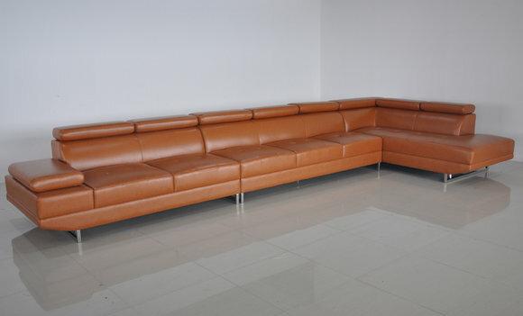 Designer Leder Polster Ecke Sofa Polster Eck Landschaft Zimmer XXL Leder