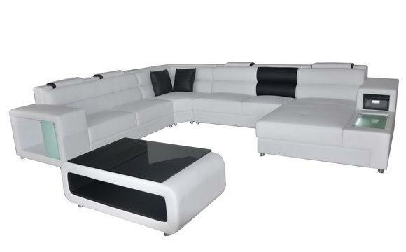Design Leder Polster Ecke Leder Sitz Sofa Polster Eck Wohn Landschaft