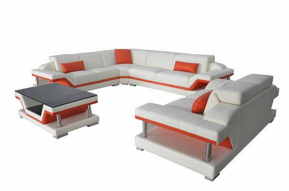 Leder Eck Sofa Garnitur Sofas Couchen Polster Wohnlandschaft Luxus Ecke