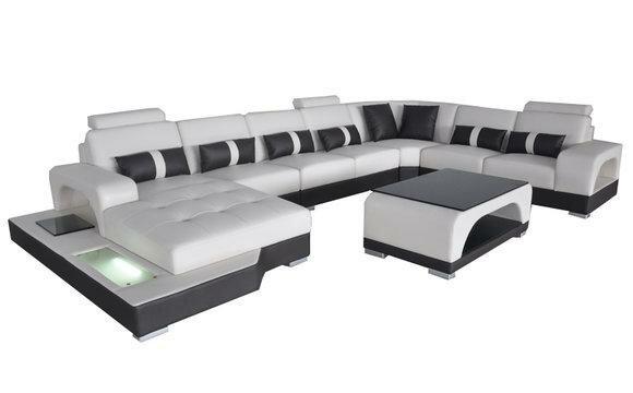 Leder Sofa Moderne Couch Polster Wohnlandschaft XXL Big Eck Couchen