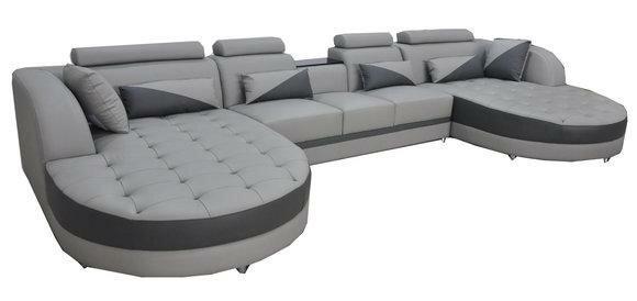 Eck Sofa Polster Couch Sitz Ecke Leder Garnitur U Form Wohnlandschaft