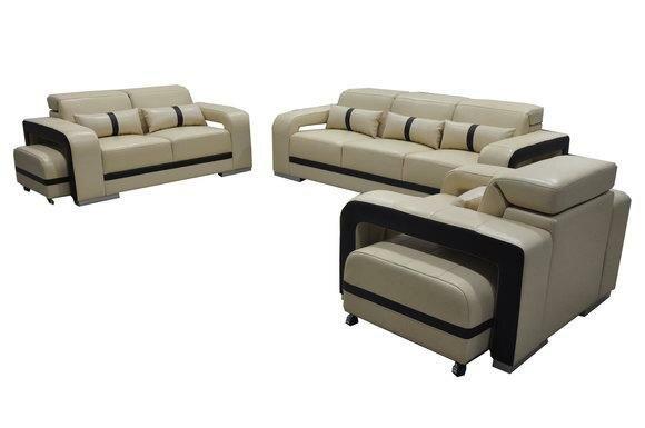 Sofa Leder Couch Polster Garnitur 3+2+1 Sitz Komplett Set Design Neu